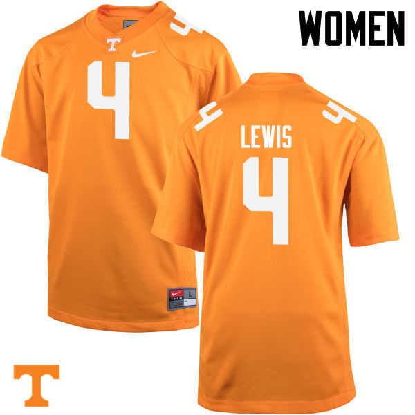 Women #4 LaTroy Lewis Tennessee Volunteers College Football Jerseys-Orange - Click Image to Close